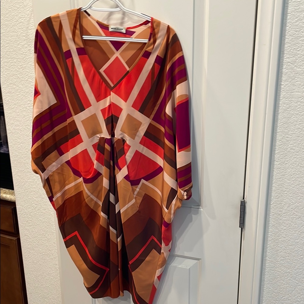 Wayne Cooper SILK Multicolor V-Neck Dress